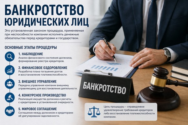 Банкротство юридических лиц: как устроена процедура, какие этапы она включает и почему важно понимать ее последствия